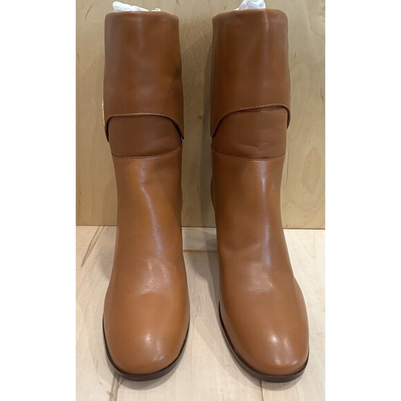 Arezzo Womens VIVIAN Brown Roasted Caramel Leather Round Toe Casual Booties 7.5M - Picture 4 of 7